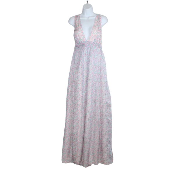 Lovers and Friends women's dress size S floral print cross back slit Deacon gown - Picture 2 of 12